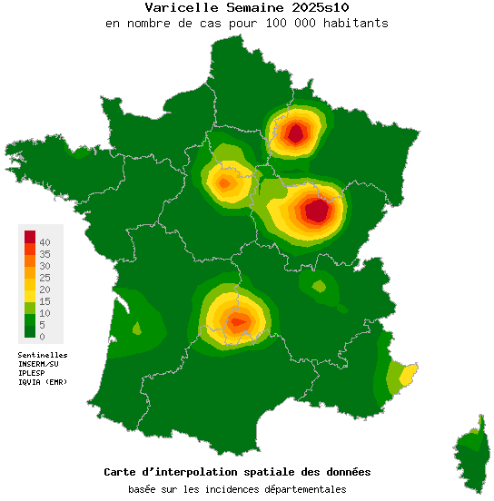 Semaine 202510 - Varicelle - Activité faible en médecine générale