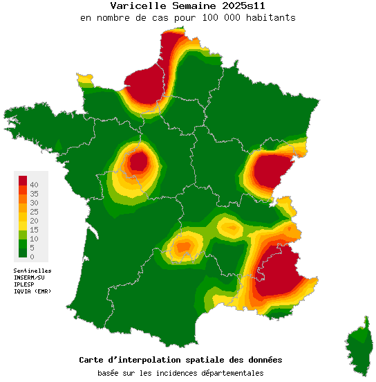 Semaine 202511 - Varicelle - Activité faible en médecine générale