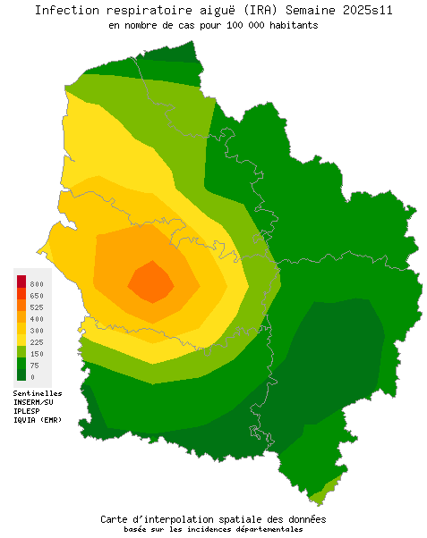 Semaine 202511 - Infection respiratoire aiguë (IRA) - Activité faible en Hauts-de-France