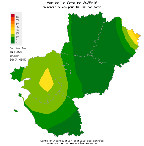 Semaine 202516 - Varicelle - Activité faible en Pays de la Loire