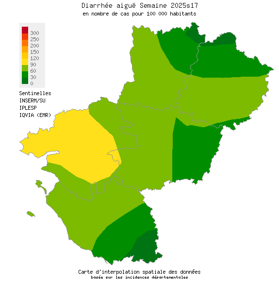 Semaine 202517 - Diarrhée aiguë - Activité faible en Pays de la Loire