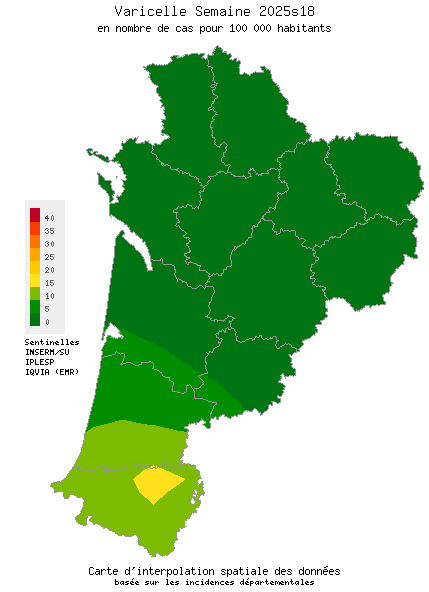 Semaine 202518 - Varicelle - Activité faible en Nouvelle-Aquitaine