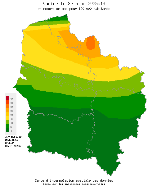 Semaine 202518 - Varicelle - Activité modérée en Hauts-de-France