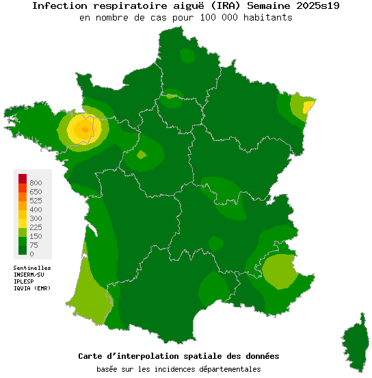 Semaine 202519 - Infection respiratoire aiguë (IRA) - Activité faible en médecine générale