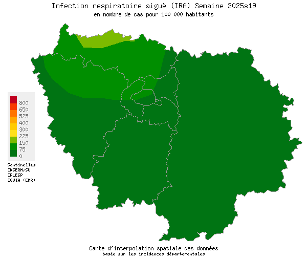 Semaine 202519 - Infection respiratoire aiguë (IRA) - Activité faible en Ile-de-France
