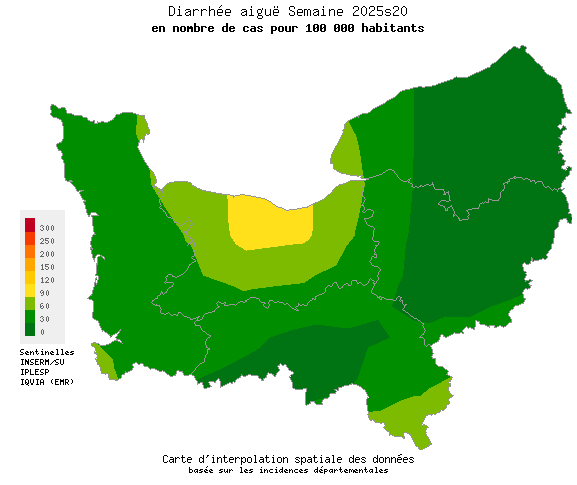 Semaine 202520 - Diarrhée aiguë - Activité faible en Normandie