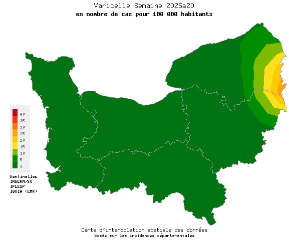 Semaine 202520 - Varicelle - Activité faible en Normandie