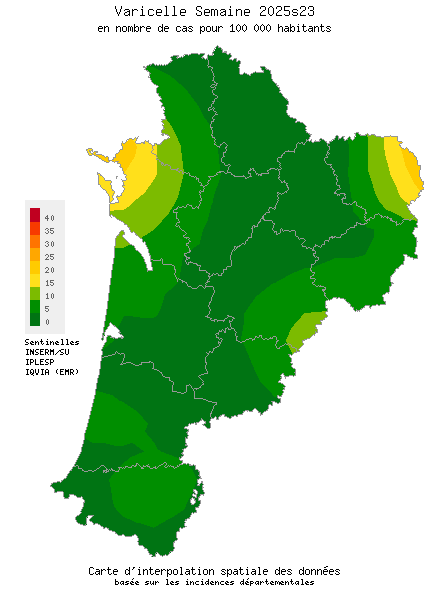 Semaine 202523 - Varicelle - Activité faible en Nouvelle-Aquitaine