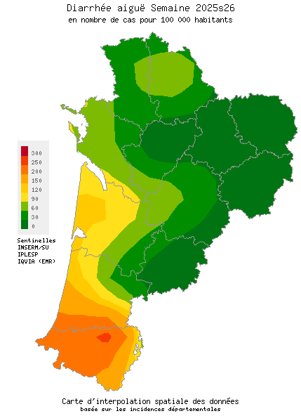 Semaine 202526 - Diarrhée aiguë - Activité faible en Nouvelle-Aquitaine