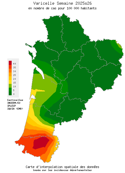 Semaine 202526 - Varicelle - Activité faible en Nouvelle-Aquitaine