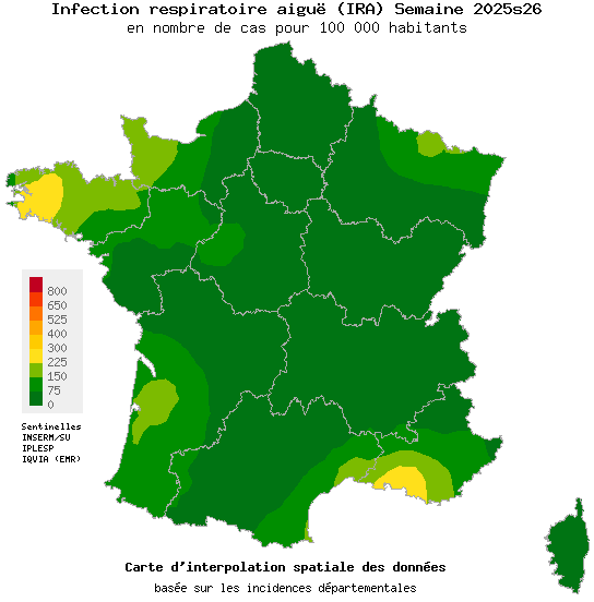 Semaine 202526 - Infection respiratoire aiguë (IRA) - Activité faible en médecine générale