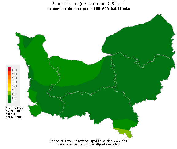 Semaine 202526 - Diarrhée aiguë - Activité faible en Normandie