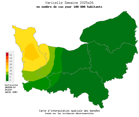 Semaine 202526 - Varicelle - Activité faible en Normandie