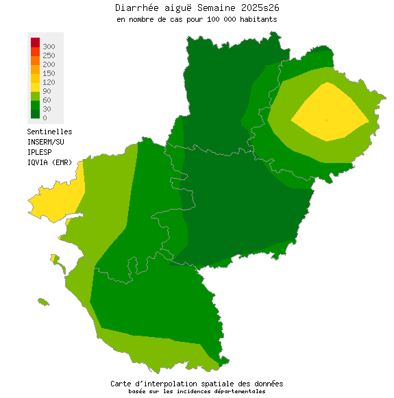Semaine 202526 - Diarrhée aiguë - Activité faible en Pays de la Loire