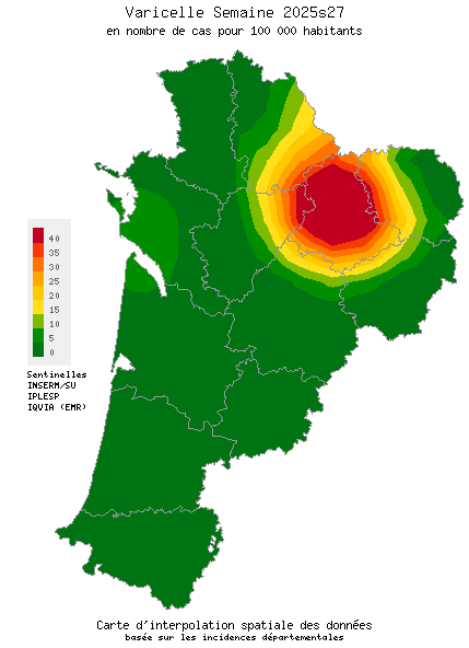 Semaine 202527 - Varicelle - Activité faible en Nouvelle-Aquitaine
