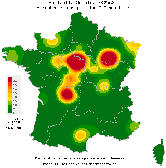 Semaine 202527 - Varicelle - Activité faible en médecine générale