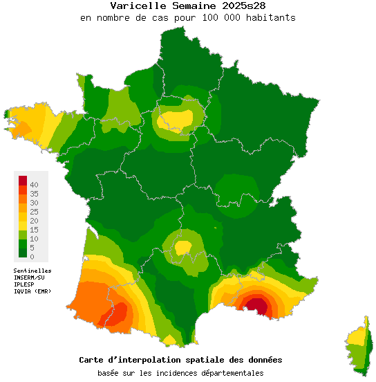 Semaine 202528 - Varicelle - Activité faible en médecine générale