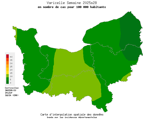 Semaine 202528 - Varicelle - Activité faible en Normandie