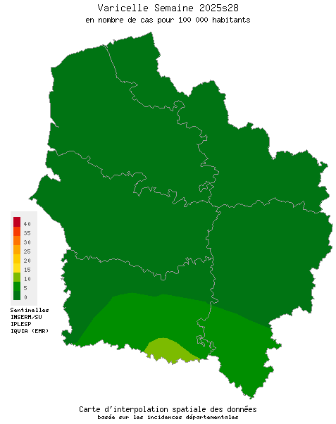 Semaine 202528 - Varicelle - Activité faible en Hauts-de-France