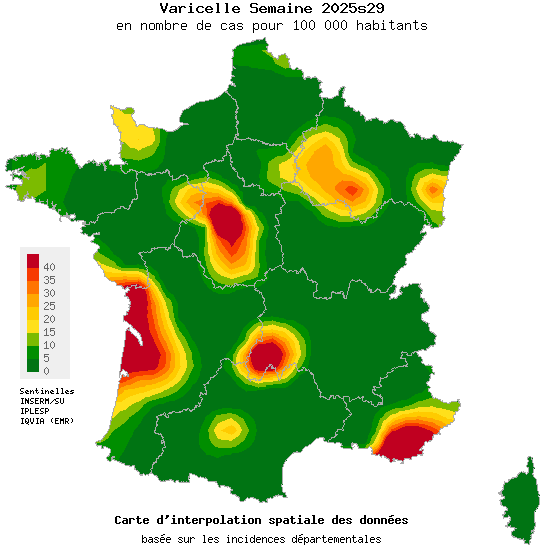 Semaine 202529 - Varicelle - Activité faible en médecine générale