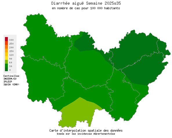 Semaine 202535 - Diarrhée aiguë - Activité faible en Bourgogne-Franche-Comté