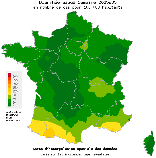 Semaine 202535 - Diarrhée aiguë - Activité faible en médecine générale