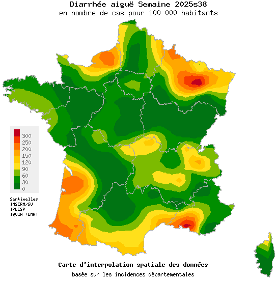 Semaine 202538 - Diarrhée aiguë - Activité faible en médecine générale