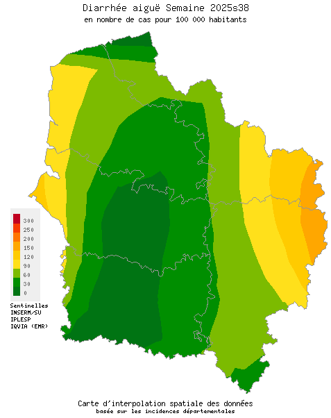 Semaine 202538 - Diarrhée aiguë - Activité faible en Hauts-de-France