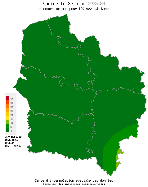 Semaine 202538 - Varicelle - Activité faible en Hauts-de-France