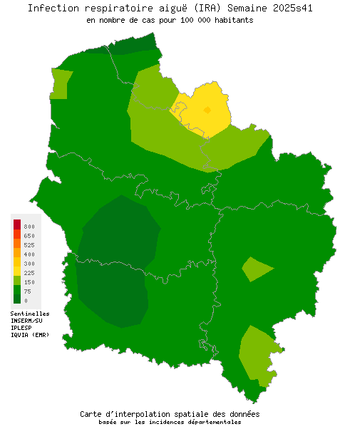 Semaine 202541 - Infection respiratoire aiguë (IRA) - Activité faible en Hauts-de-France