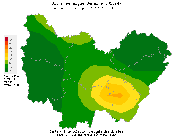Semaine 202544 - Diarrhée aiguë - Activité faible en Bourgogne-Franche-Comté