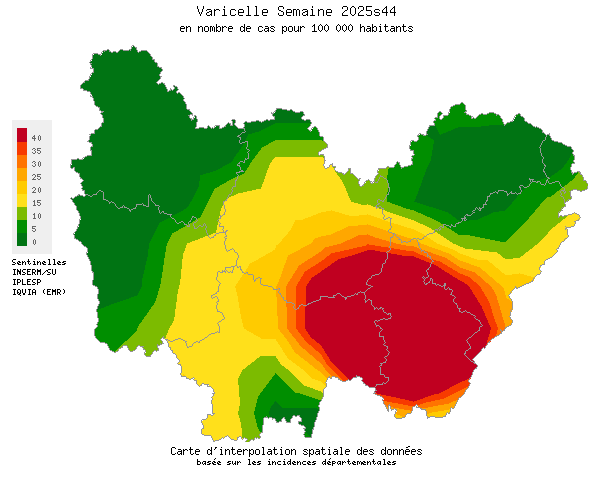 Semaine 202544 - Varicelle - Activité faible en Bourgogne-Franche-Comté