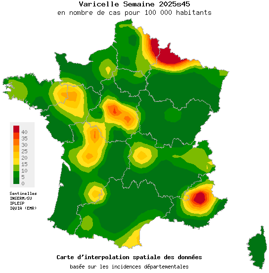 Semaine 202545 - Varicelle - Activité faible en médecine générale