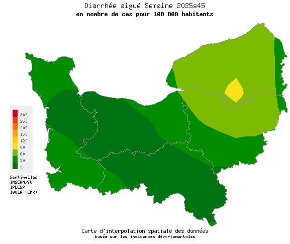 Semaine 202545 - Diarrhée aiguë - Activité faible en Normandie