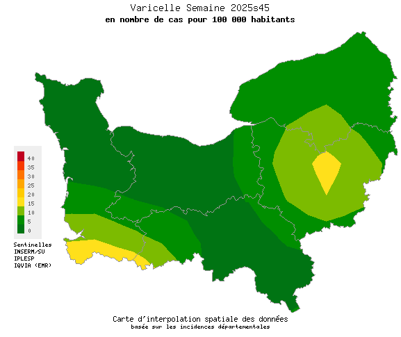 Semaine 202545 - Varicelle - Activité faible en Normandie
