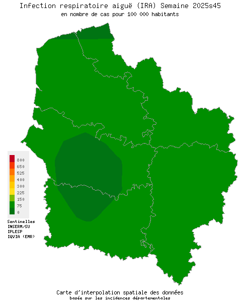 Semaine 202545 - Infection respiratoire aiguë (IRA) - Activité faible en Hauts-de-France