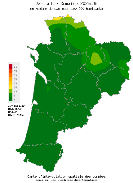 Semaine 202546 - Varicelle - Activité faible en Nouvelle-Aquitaine