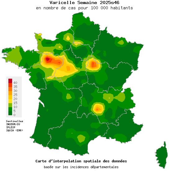 Semaine 202546 - Varicelle - Activité faible en médecine générale
