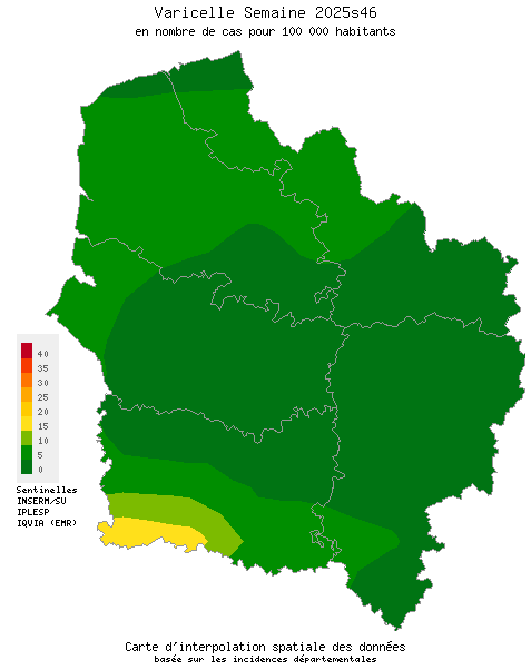 Semaine 202546 - Varicelle - Activité faible en Hauts-de-France