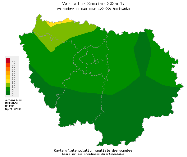 Semaine 202547 - Varicelle - Activité faible en Ile-de-France