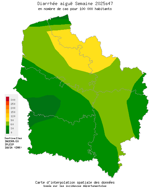 Semaine 202547 - Diarrhée aiguë - Activité faible en Hauts-de-France