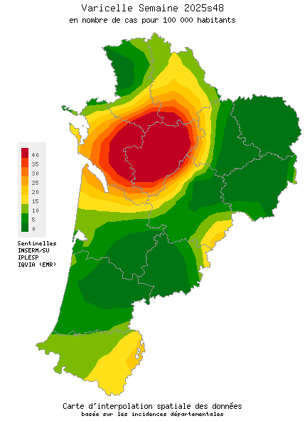 Semaine 202548 - Varicelle - Activité faible en Nouvelle-Aquitaine