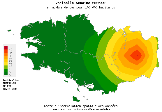 Semaine 202548 - Varicelle - Activité faible en Bretagne