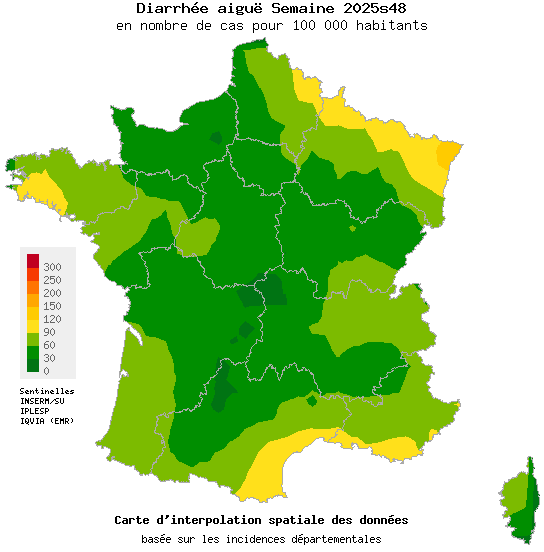 Semaine 202548 - Diarrhée aiguë - Activité faible en médecine générale
