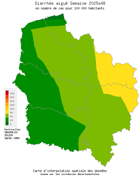 Semaine 202548 - Diarrhée aiguë - Activité faible en Hauts-de-France