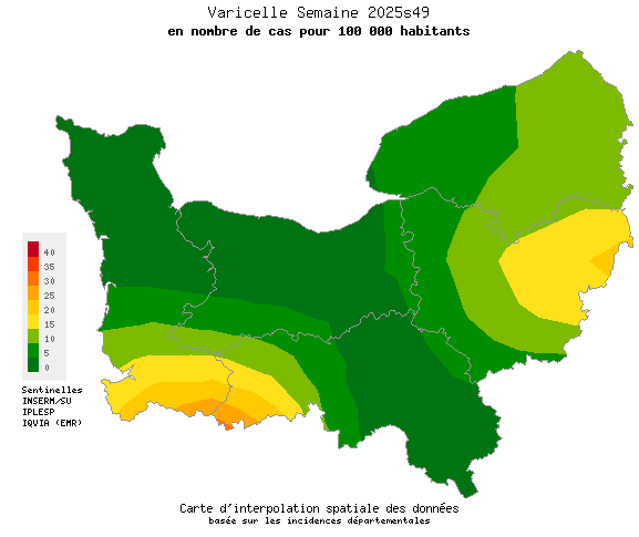 Semaine 202549 - Varicelle - Activité faible en Normandie