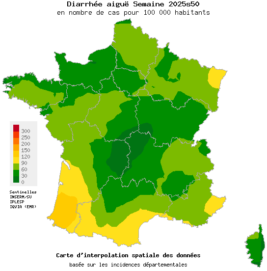 Semaine 202550 - Diarrhée aiguë - Activité faible en médecine générale