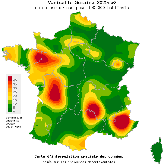 Semaine 202550 - Varicelle - Activité faible en médecine générale