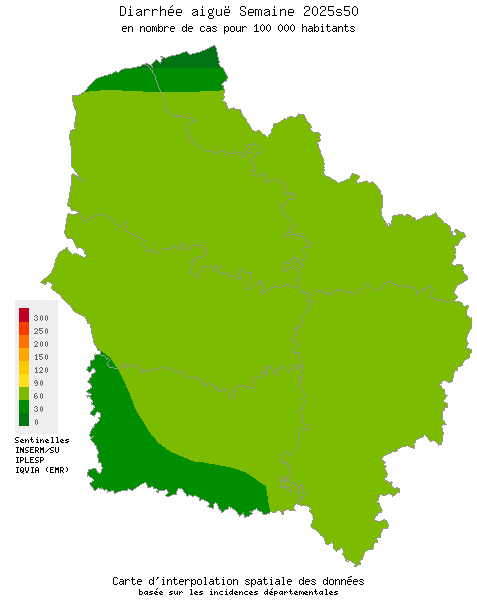 Semaine 202550 - Diarrhée aiguë - Activité faible en Hauts-de-France