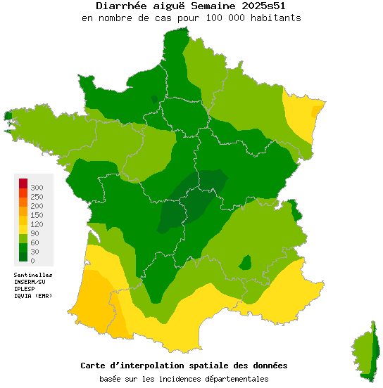 Semaine 202551 - Diarrhée aiguë - Activité faible en médecine générale